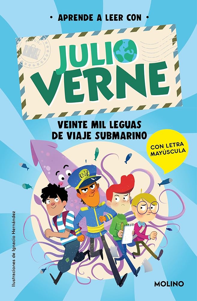 Aprende a leer con Julio Verne - Veinte mil leguas de viaje submarino: Con letra MAYÚSCULA: 3 (Peques) cover image