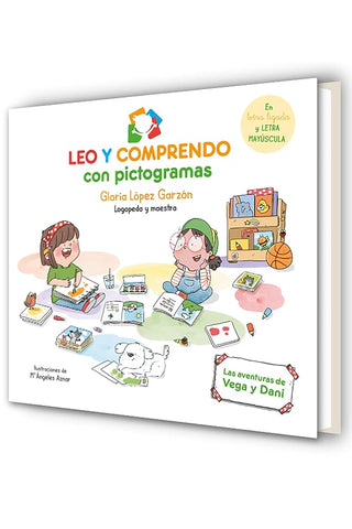 Leo y comprendo con pictogramas. Las aventuras de Vega y Dani: En letra ligada y letra MAYÚSCULA (Cuentos infantiles) cover image